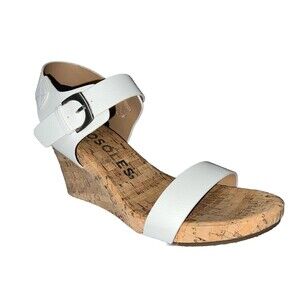 Aerosoles Women's Paisley White Espadrille Cork Wedge Sandal 10 M